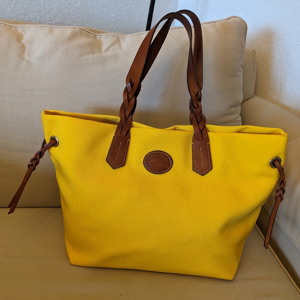 Dooney & Bourke Yellow Nylon Shopper Tote